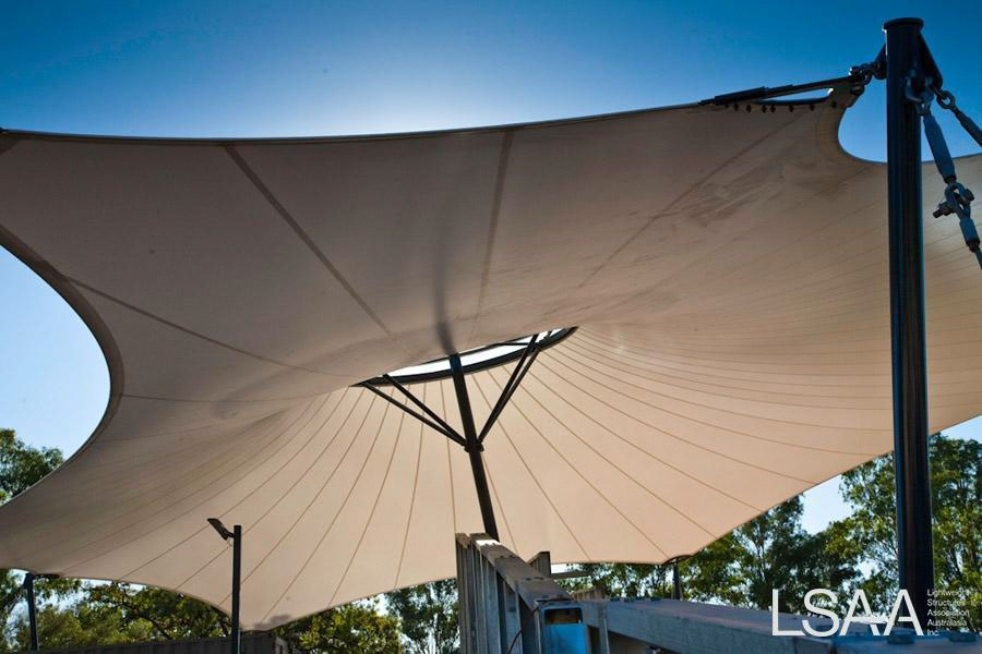 Mildura Riverfront Performance Venue - Underside View of Membrane Canopy