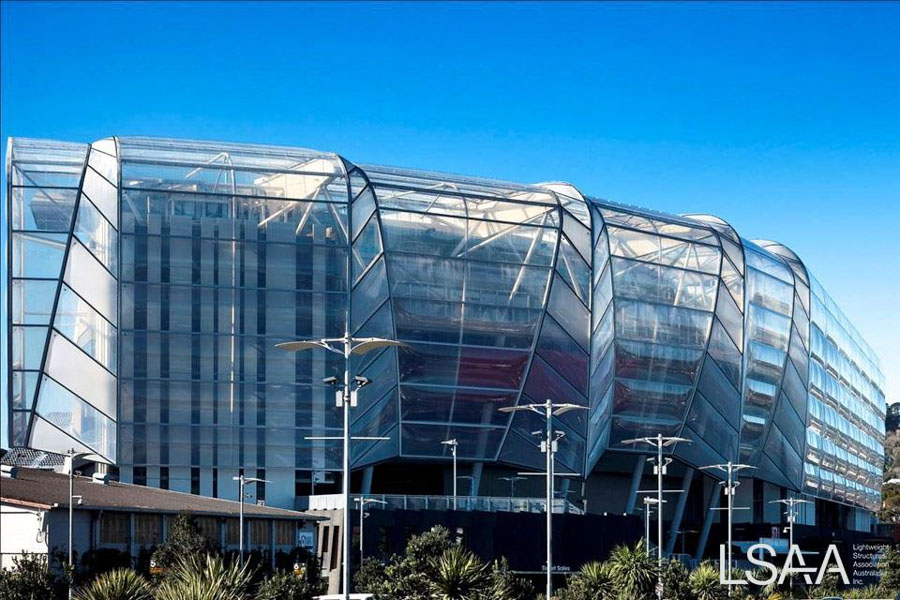 Exterior view of the Eden Park ETFE Facade - 2013