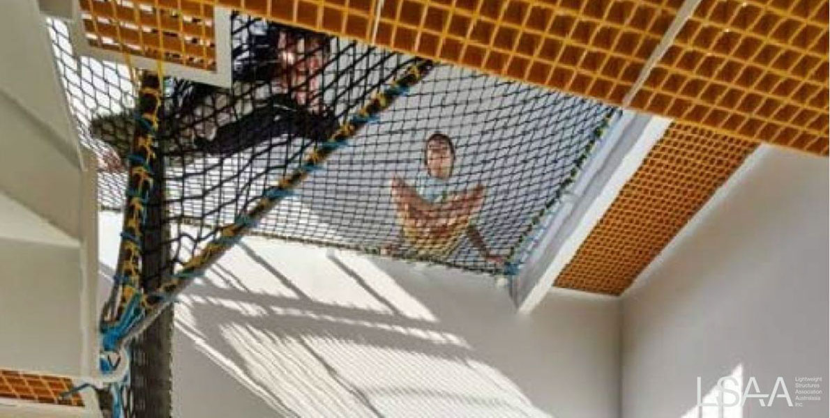 Tower House Project utilizes Vertical space and netting.