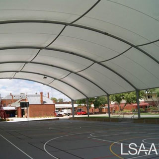 St Joseph's College Netball Court Tensile Membrane Roof