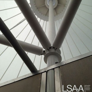 Hagley Oval Membrane Roof - Mast details