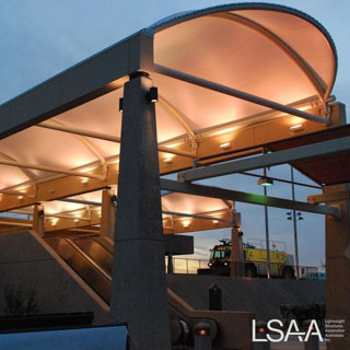 Night View of New Membrane Structure at Abilene Airport, Texas
