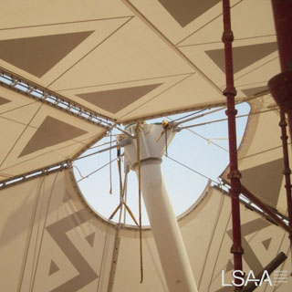 New Fabric Roof for the Souk Okaz Public Theatre - Close up details