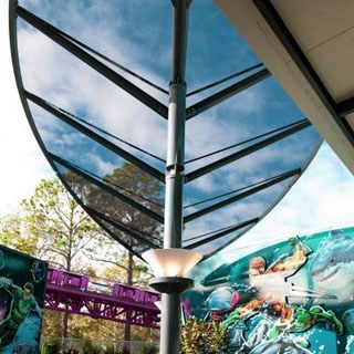 Hyper Coaster Queueing Canopies