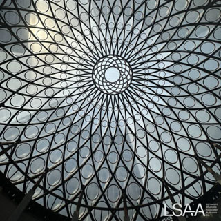 Internal view of the ribbed dome with ETFE Pillows