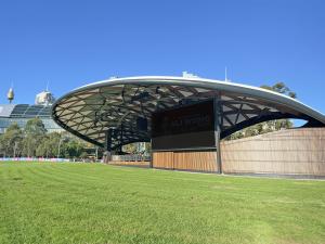 External View of the Tumbalong Green Sound Shell